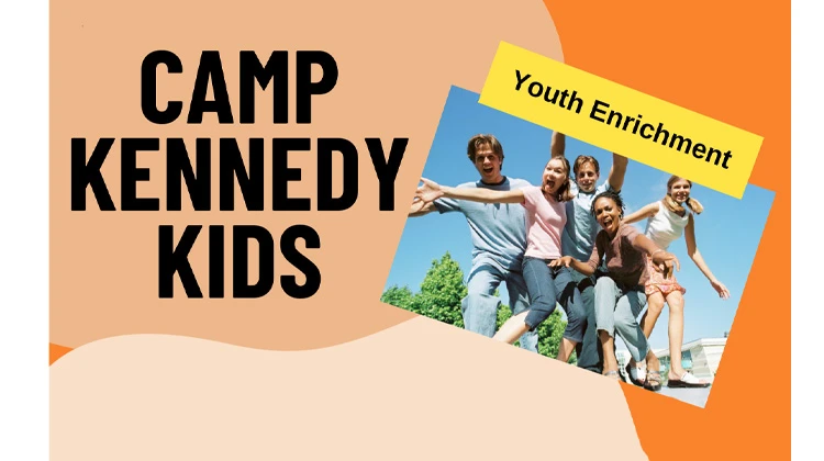 group of active kids in summer.