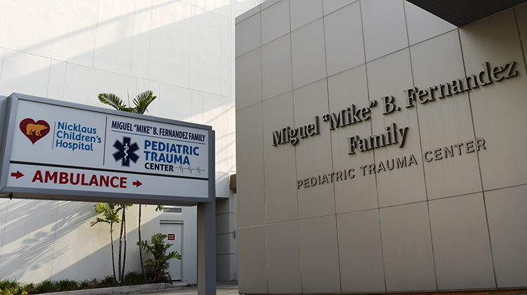 ambulance entrance to the trauma center.